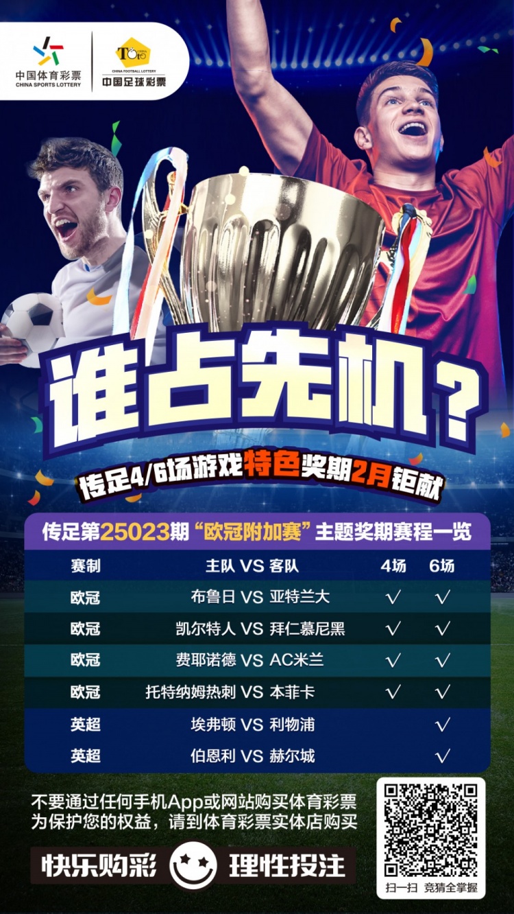  誰占先機(jī)？！傳足特色獎期第25023期聚焦歐冠附加賽