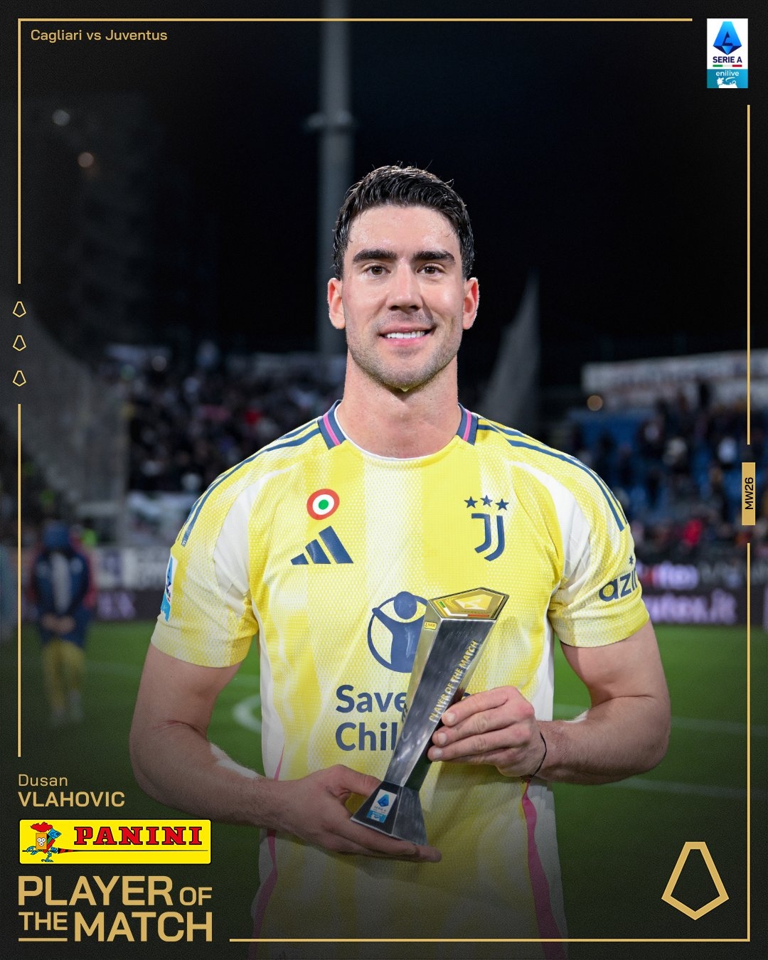  打進(jìn)致勝進(jìn)球！弗拉霍維奇當(dāng)選尤文1-0卡利亞里全場(chǎng)最佳球員