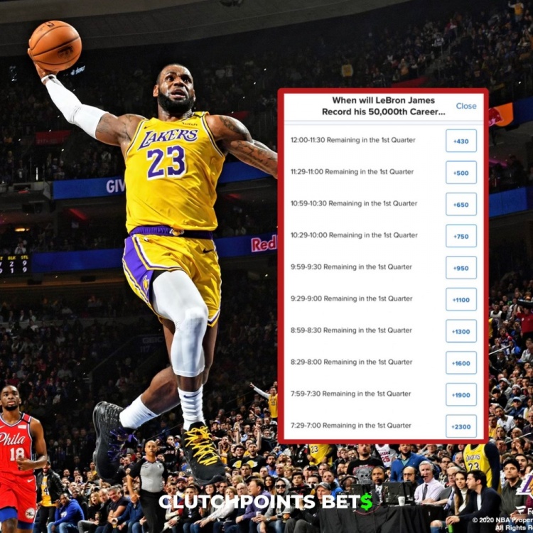  僅差1分！詹姆斯今日何時破五萬分賠率：開場30秒內(nèi)最被看好