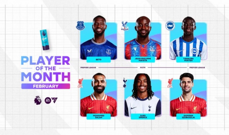  英超2月最佳候選：貝托、馬特塔、明特、薩拉赫、斯賓塞、索博