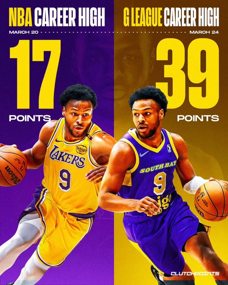  在進(jìn)步！布朗尼一周內(nèi)先后創(chuàng)下個(gè)人NBA和G聯(lián)盟單場(chǎng)得分新紀(jì)錄