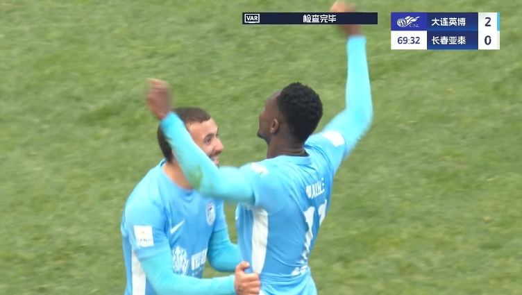  馬萊萊大連處子球！呂焯毅助攻馬萊萊破門，大連英博2-0亞泰
