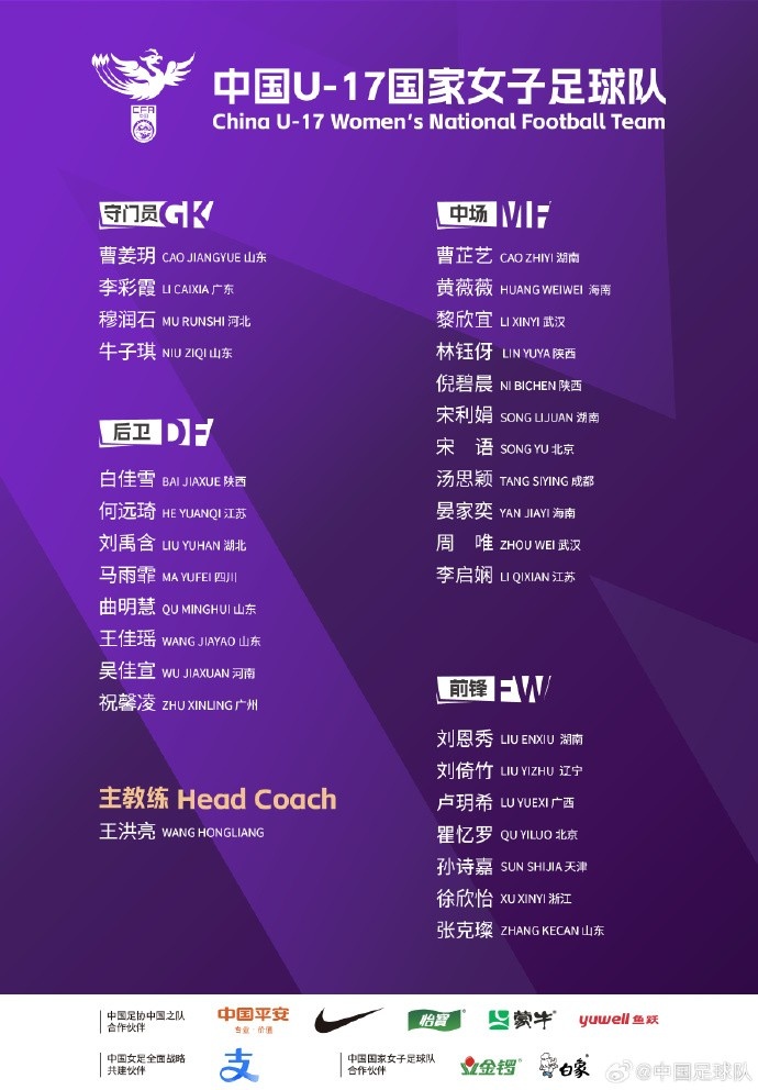  U17女足30人將在蘇州集訓備戰(zhàn)世界杯，姜寧、朱挺擔任訓練員